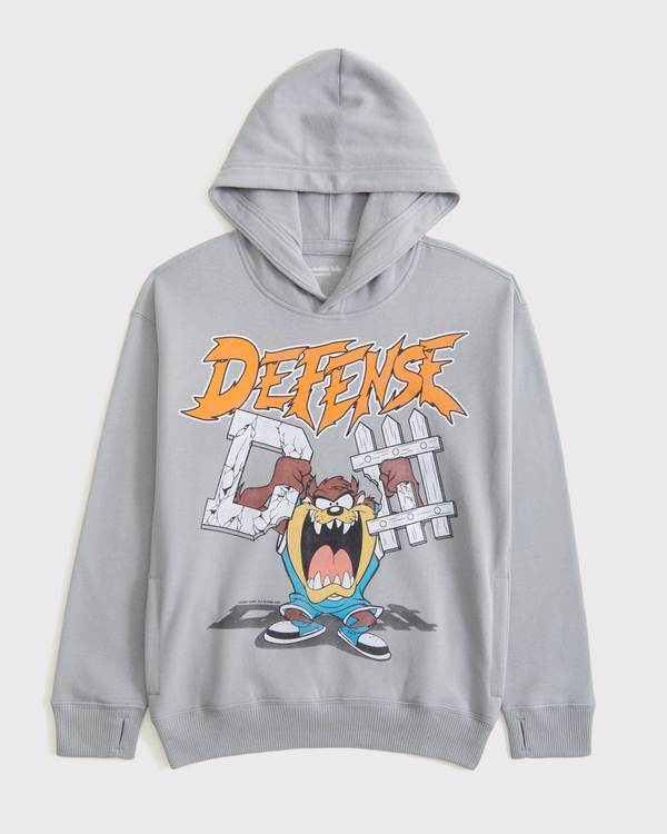 tasmanian devil graphic popover hoodie, Gray view 1