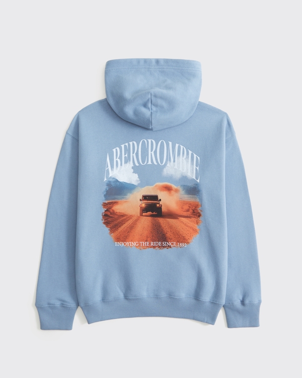 imagery logo popover hoodie, Blue view 1