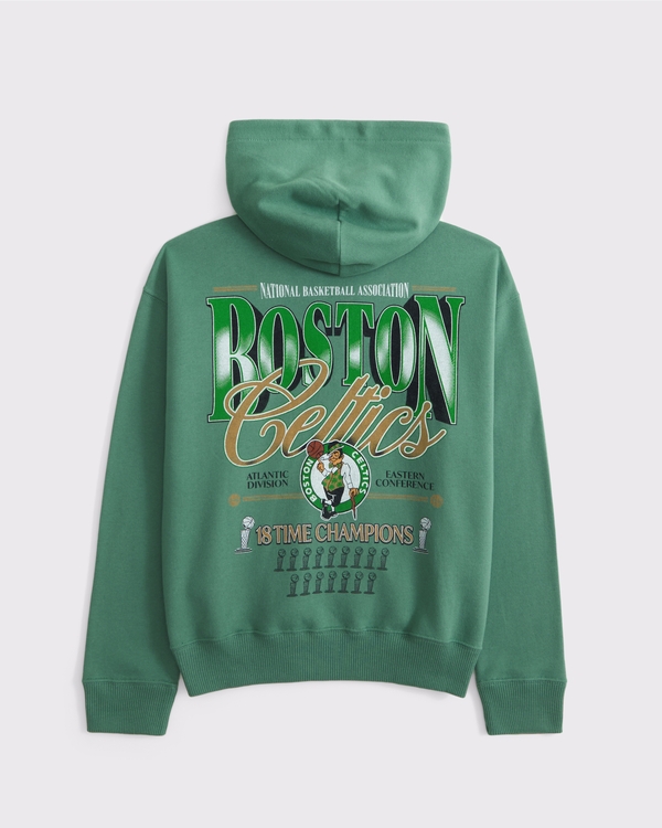 boston celtics graphic full-zip hoodie, Green view 1