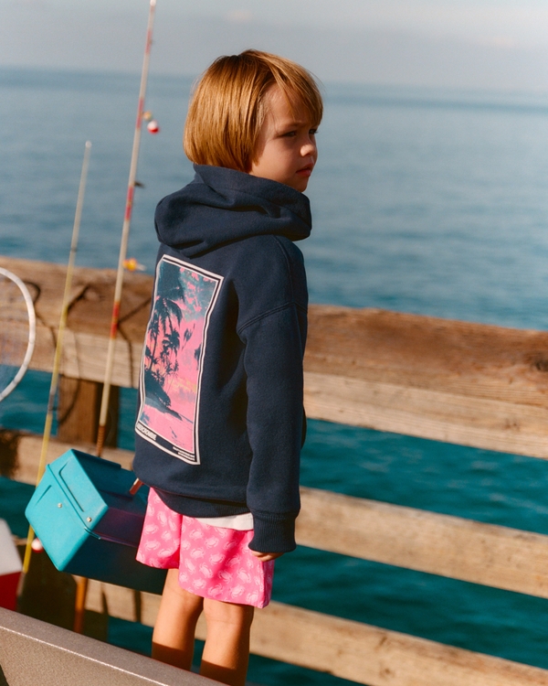 imagery logo popover hoodie, Navy view 1