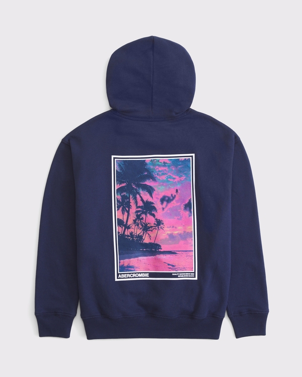 imagery logo popover hoodie, Navy view 2