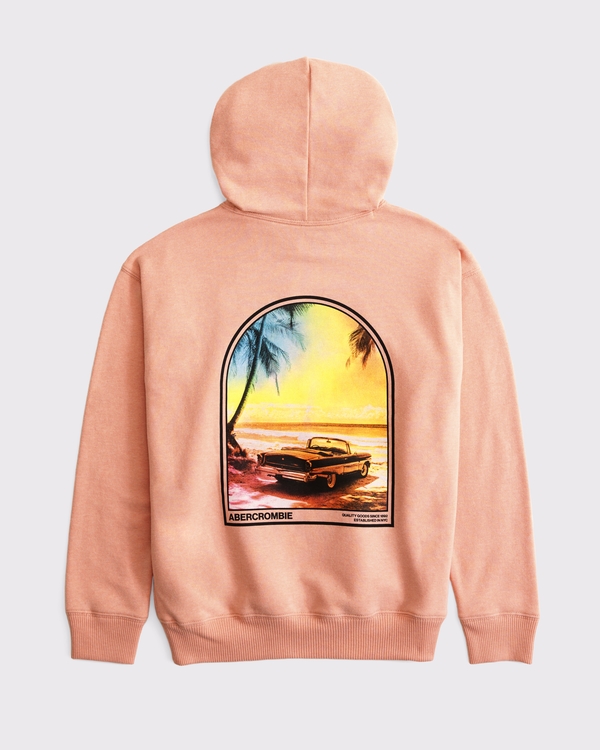 imagery logo popover hoodie, Peach view 1