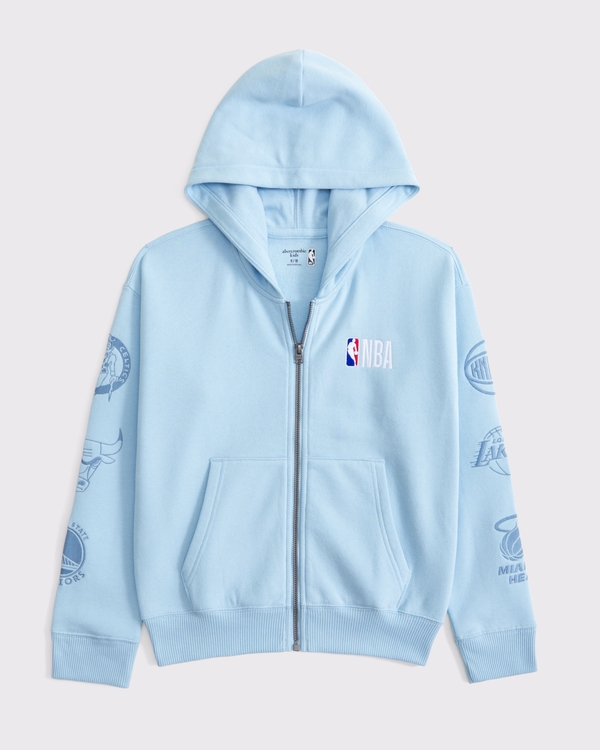 nba graphic full-zip hoodie, Light Blue view 2