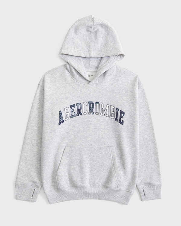 logo popover hoodie, Light Gray view 1