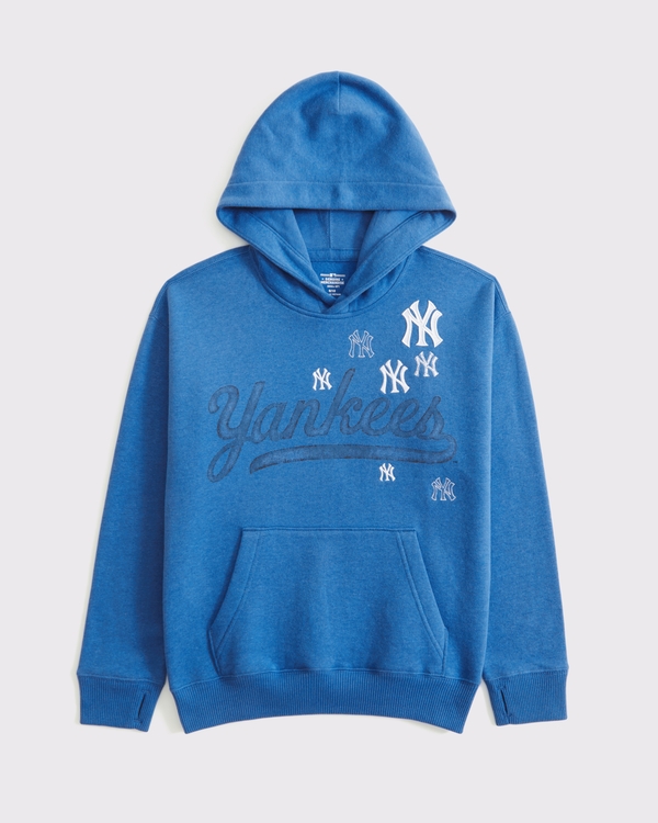 new york yankees graphic popover hoodie, Blue view 2