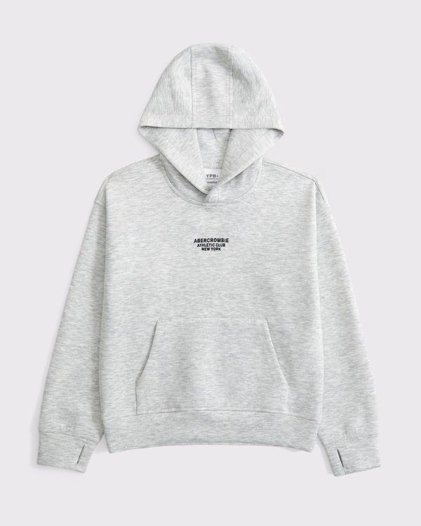 ypb neoknit graphic logo popover hoodie, Light Gray view 2