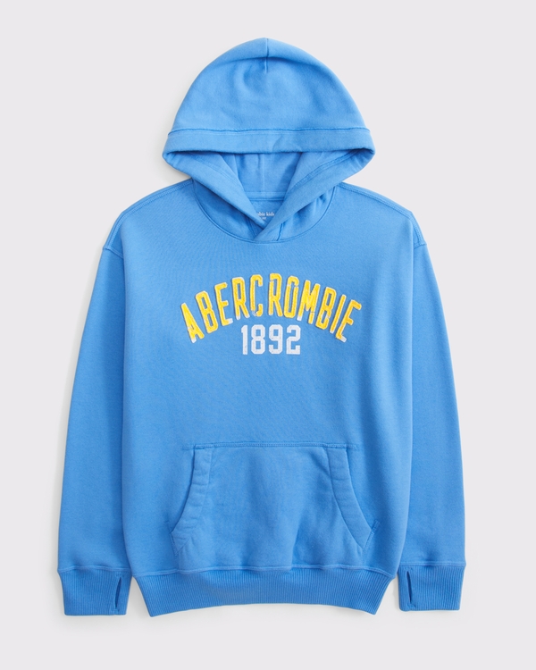 popover-hoodie met appliqué en logo, Zacht Blauw view 1