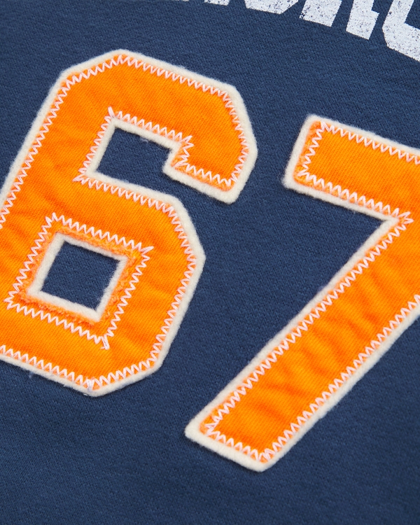 applique logo popover hoodie, Navy view 2