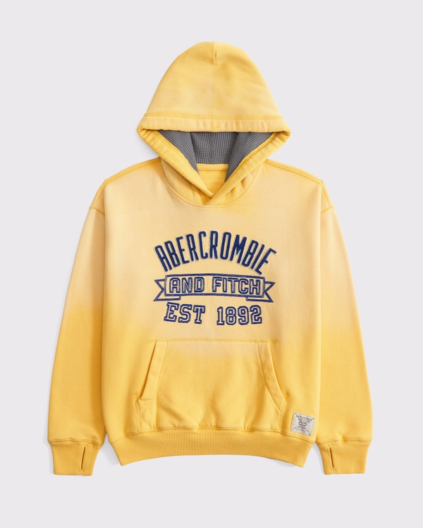 logo popover hoodie, Yellow view 2