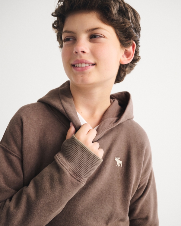 essential icon hoodie, Brown view 1