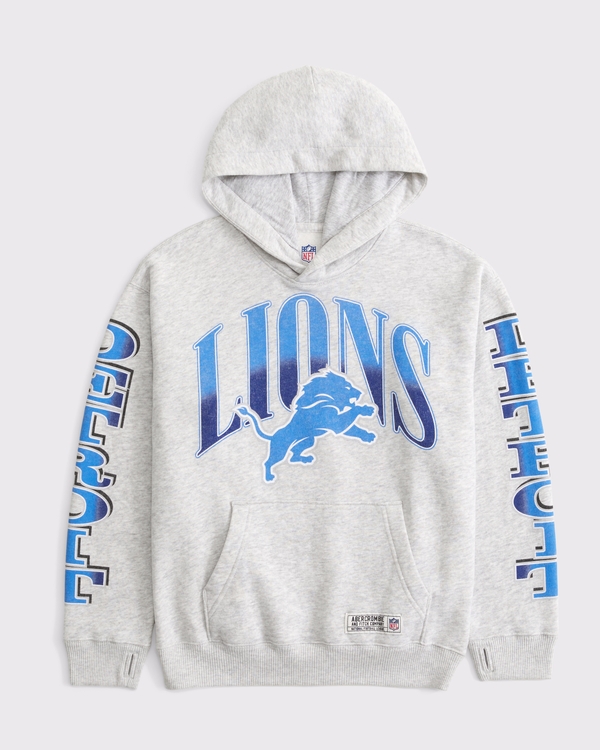 kids detroit lions popover hoodie, Light Gray - Lions view 1