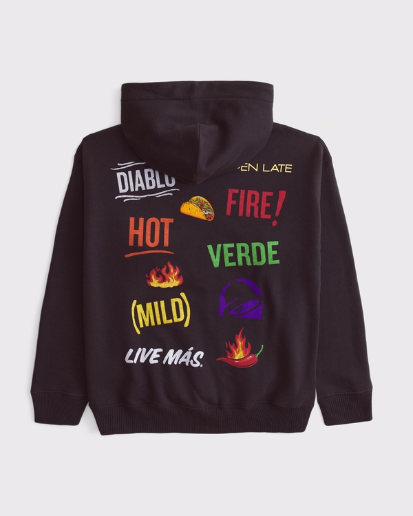taco bell graphic popover hoodie, Charcoal view 1