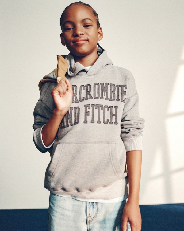 logo popover hoodie, Gray view 1