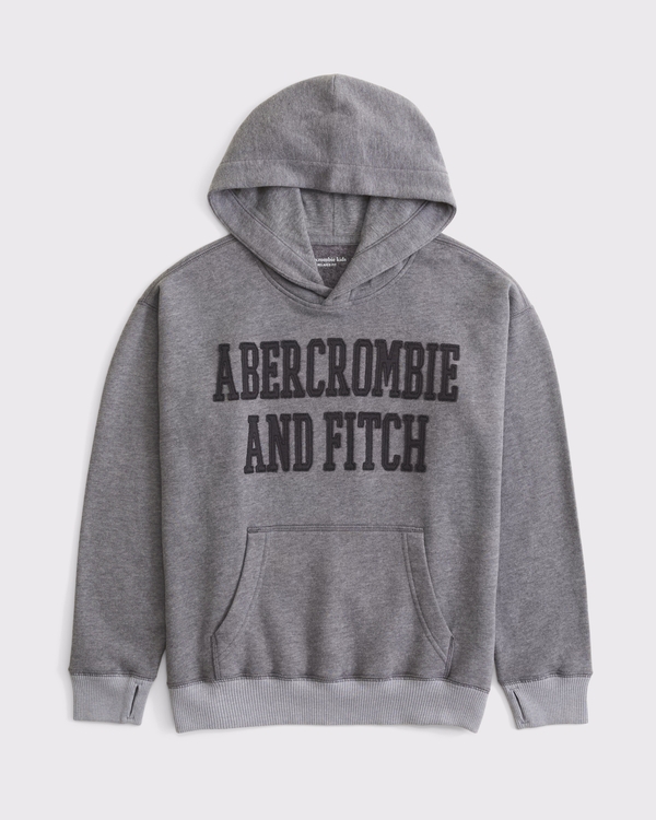 logo popover hoodie, Gray view 1