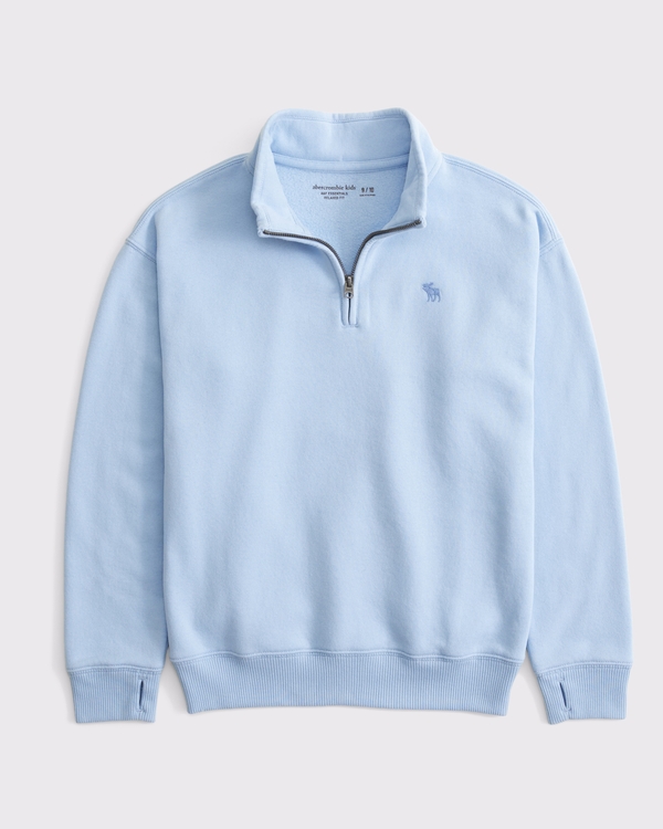 essential icon quarter zip sweatshirt, Cerulean Blue view 2