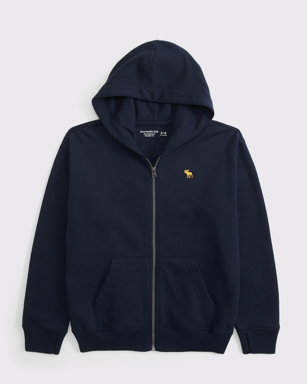 essential icon full-zip hoodie, Deep Blue view 1