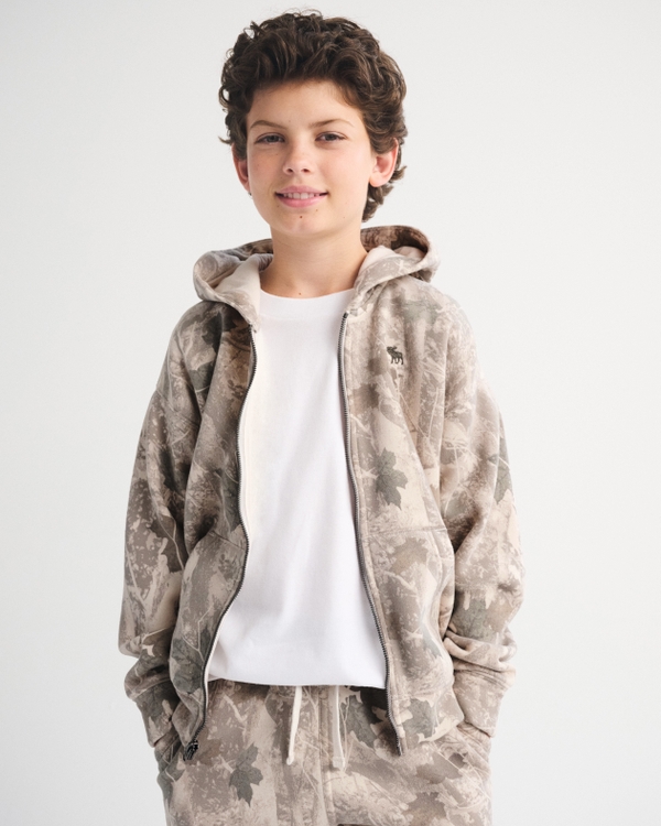 essential icon full-zip hoodie, Camo view 1