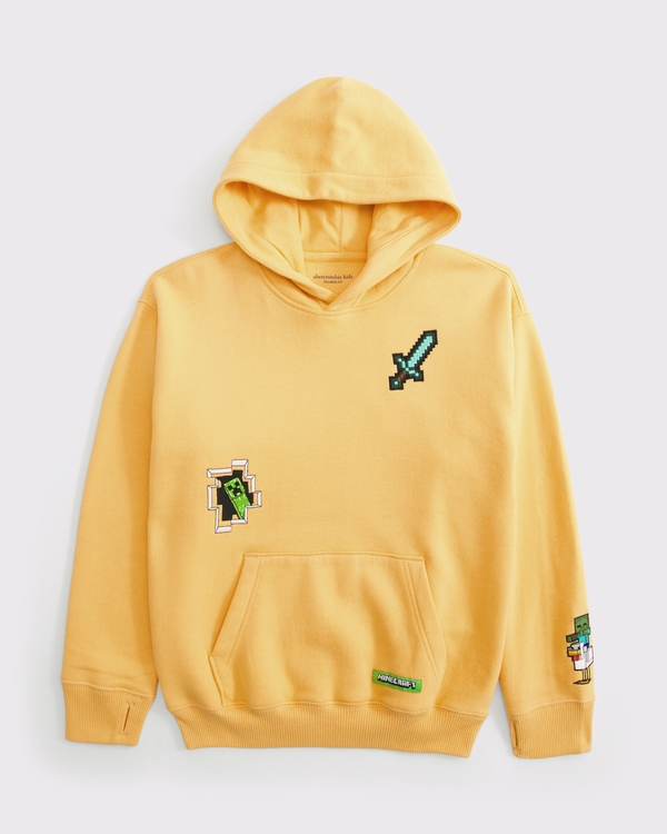 minecraft embroidered hoodie, Marigold view 1