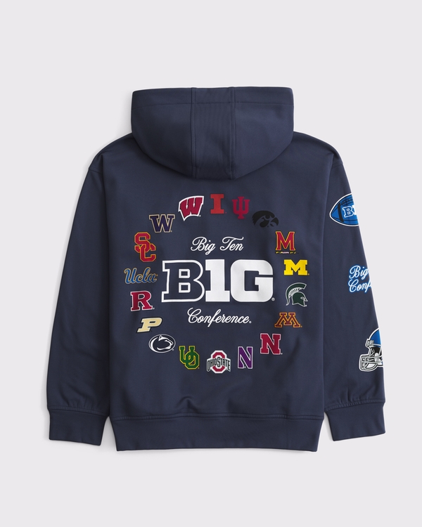 big ten graphic popover hoodie, Nautical Blue view 1