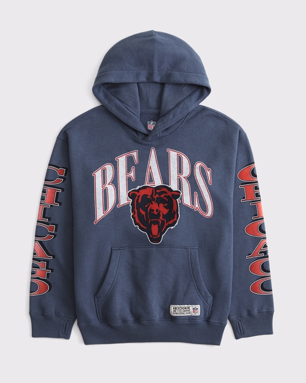 kids chicago bears graphic popover hoodie, Blue - Bears view 1