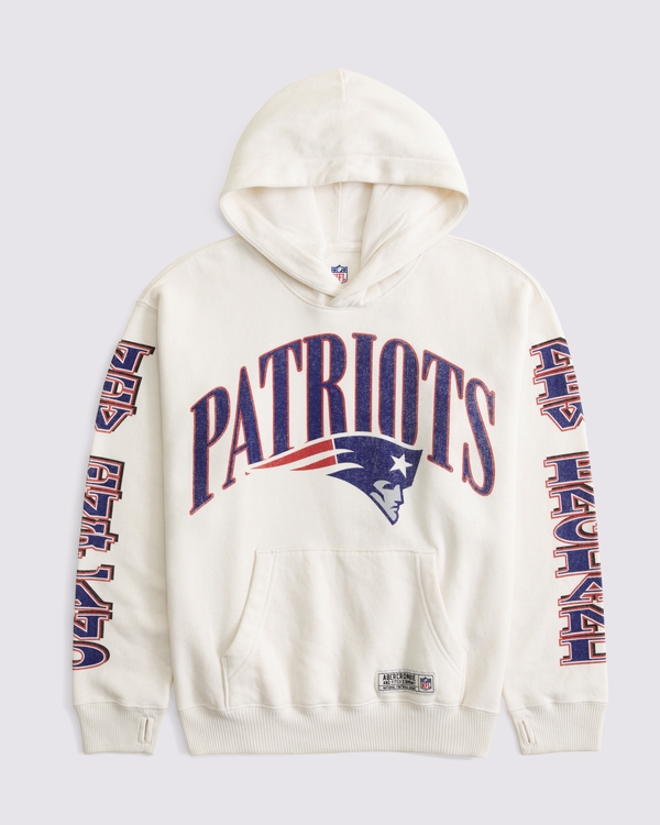 kids new england patriots graphic popover hoodie, Cream - Patriots view 1