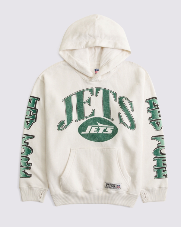 kids new york jets graphic popover hoodie, Cream - Jets view 1