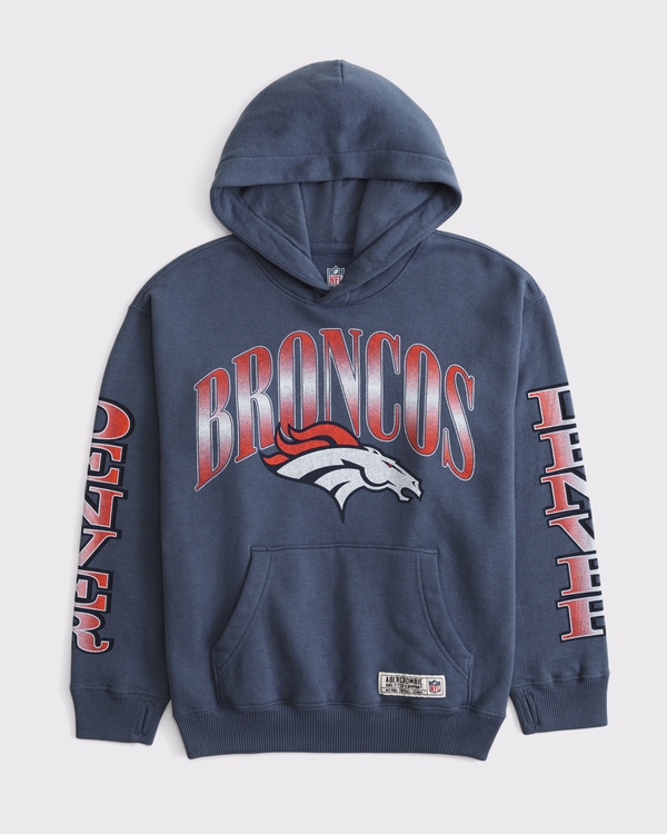 kids denver broncos graphic popover hoodie, Blue - Broncos view 1