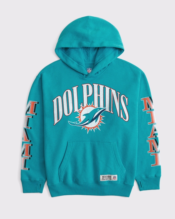 kids miami dolphins graphic popover hoodie, Turquoise - Dolphins view 1