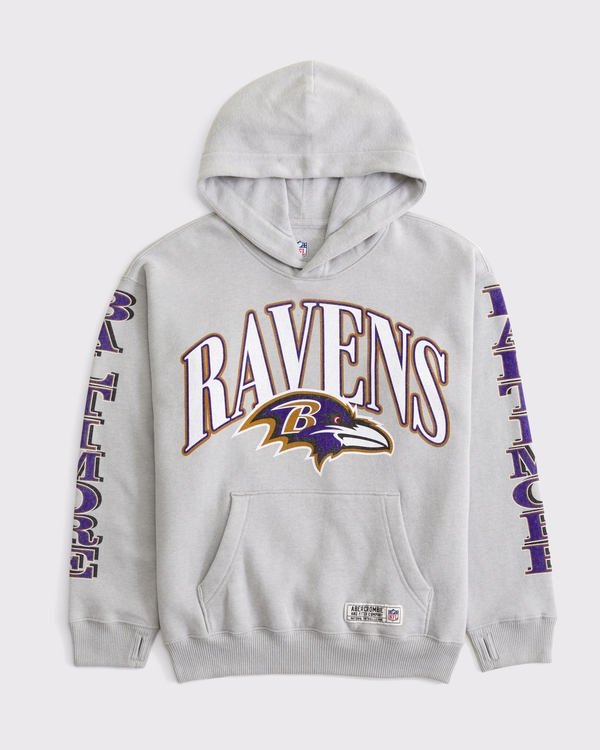 kids baltimore ravens graphic popover hoodie, Gray - Ravens view 1