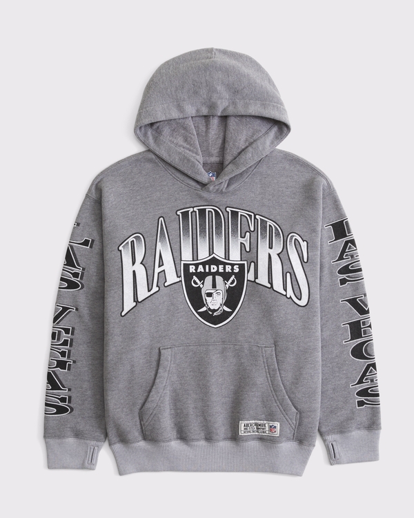 kids las vegas raiders graphic popover hoodie, Gray - Raiders view 1