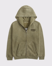 logo full-zip hoodie