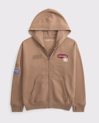 logo patch full-zip hoodie