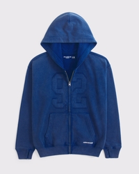 applique full-zip hoodie