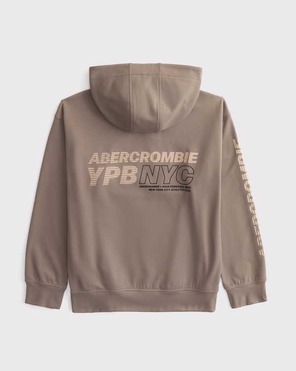 ypb logo popover hoodie, Taupe view 1