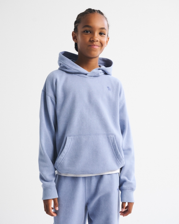 essential icon popover hoodie, Blue view 1