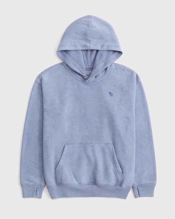 essential icon popover hoodie, Blue view 2