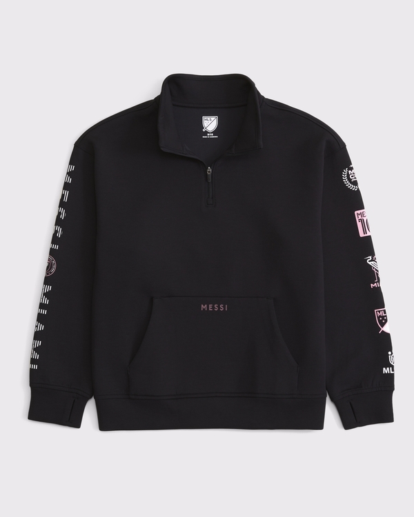 ypb lionel messi neoknit quarter-zip sweatshirt, Black view 1