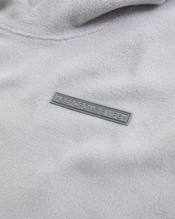 ypb fleece logo popover hoodie, Light Gray view 2