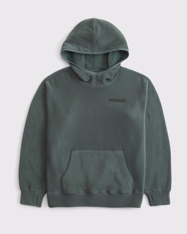 ypb fleece logo popover hoodie, Charcoal Green view 1