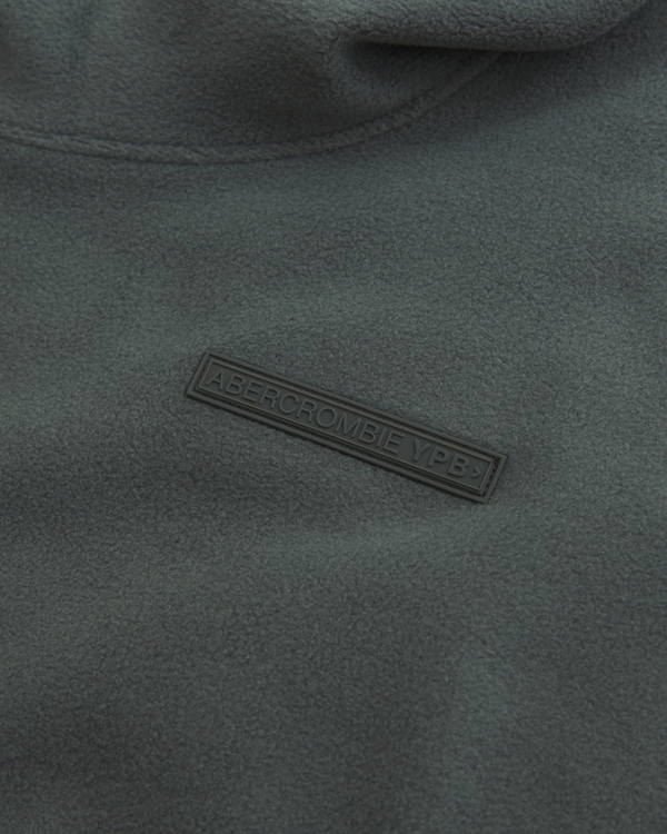 ypb fleece logo popover hoodie, Charcoal Green view 2