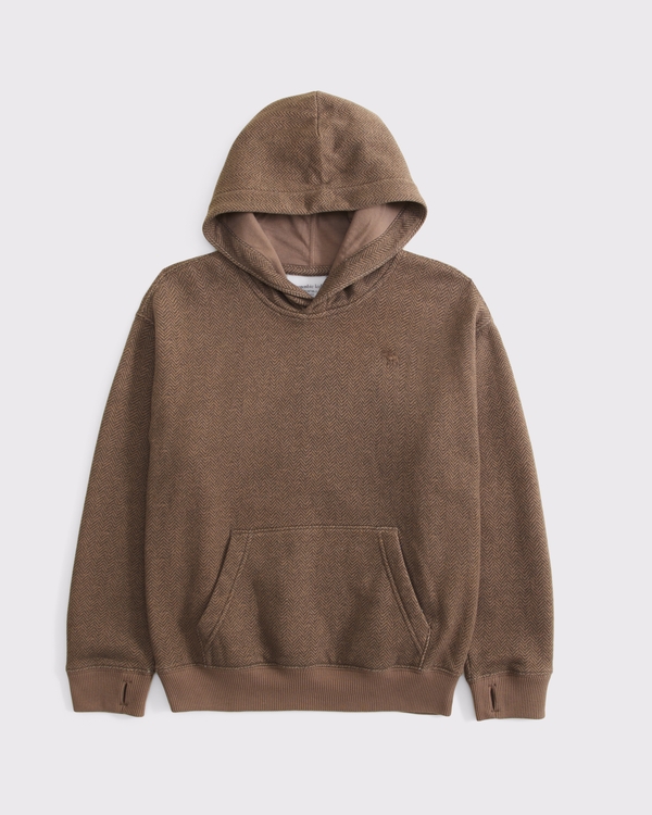 essential icon hoodie, Brown Pattern view 1