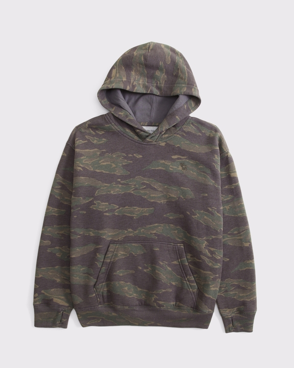 essential icon hoodie, Green Camo view 1