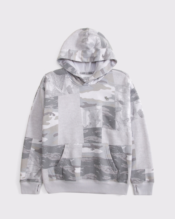 essential icon hoodie, Light Gray Camo view 1