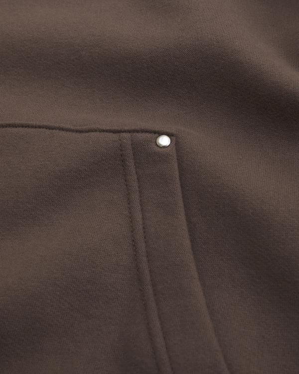 essential studded icon hoodie, Ash Brown view 2