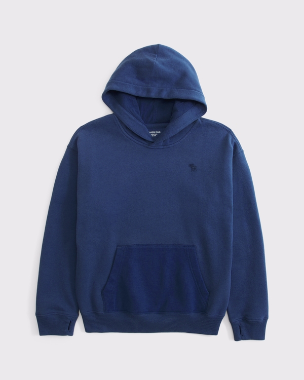 essential icon hoodie, Blue view 1