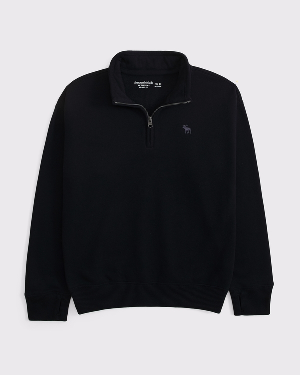 essential icon mockneck sweatshirt, Black view 1