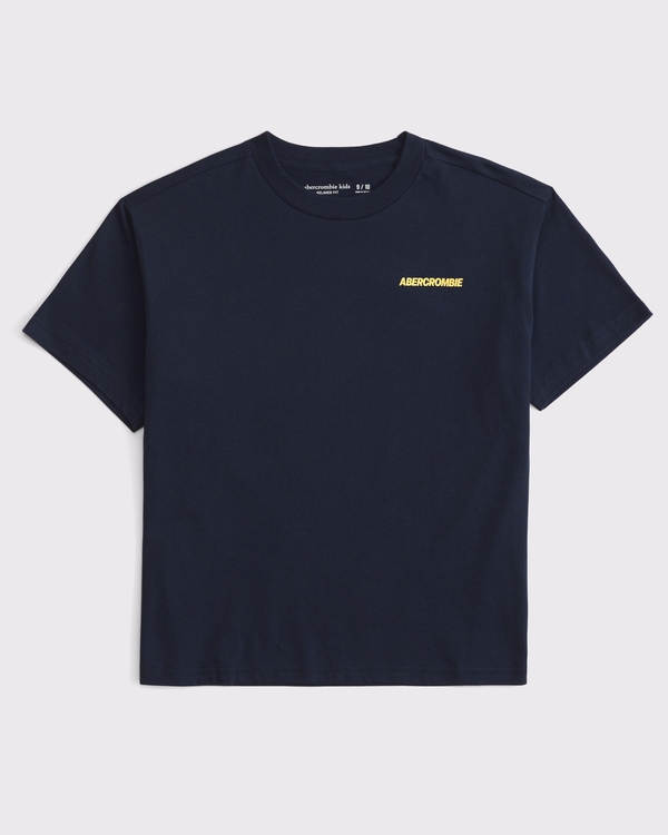 relaxed logo tee, Deep Blue view 2