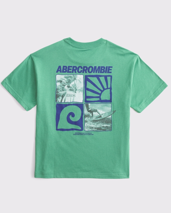 relaxed logo tee, Green view 1