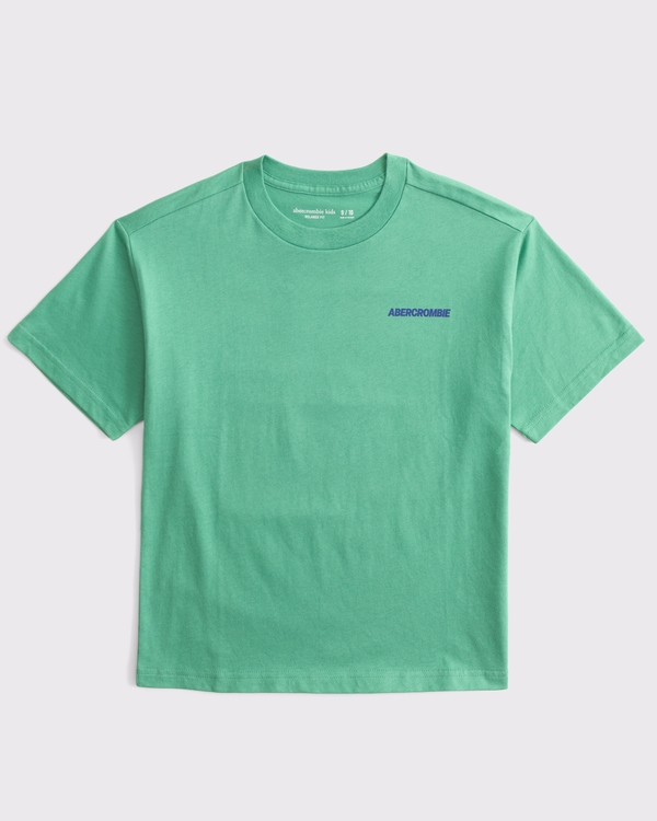 relaxed logo tee, Green view 2