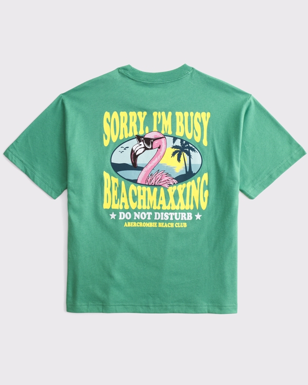 relaxed logo tee, Green view 1